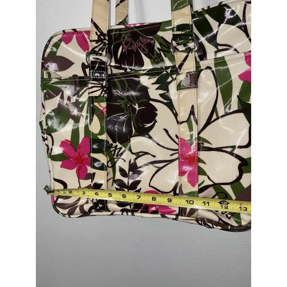 Vintage Y2K Roxy Luggage Weekend Bag Purse Handbag Carry On Aloha Floral Cream
